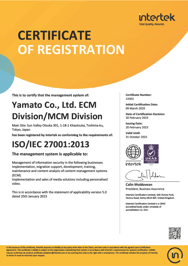 Certification of Registration